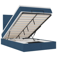 Struttura Letto Pouf con Materasso Blu 120x190 cm in Tessuto 3313912