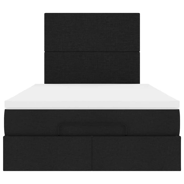 vidaXL Struttura Letto Pouf con Materasso Nero 120x200 cm in Tessuto