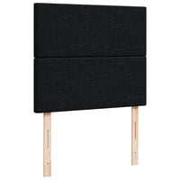vidaXL Struttura Letto Pouf con Materasso Nero 120x200 cm in Tessuto