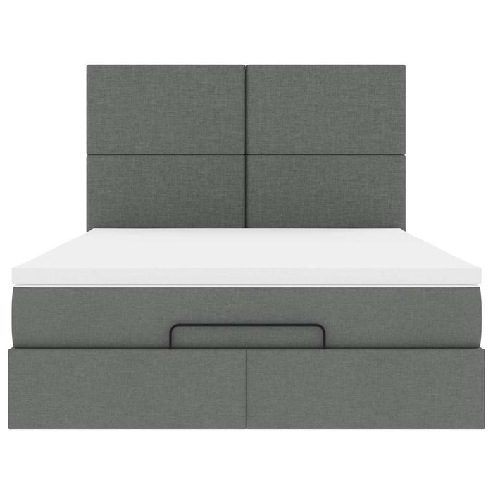 vidaXL Struttura Letto Pouf con Materasso 140x190 cm in Tessuto