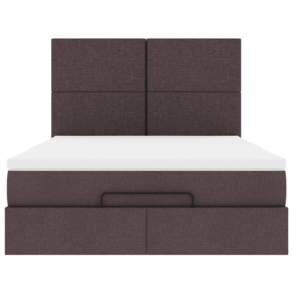 vidaXL Struttura Letto Pouf con Materasso 140x190 cm in Tessuto