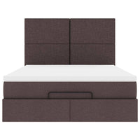 vidaXL Struttura Letto Pouf con Materasso 140x190 cm in Tessuto