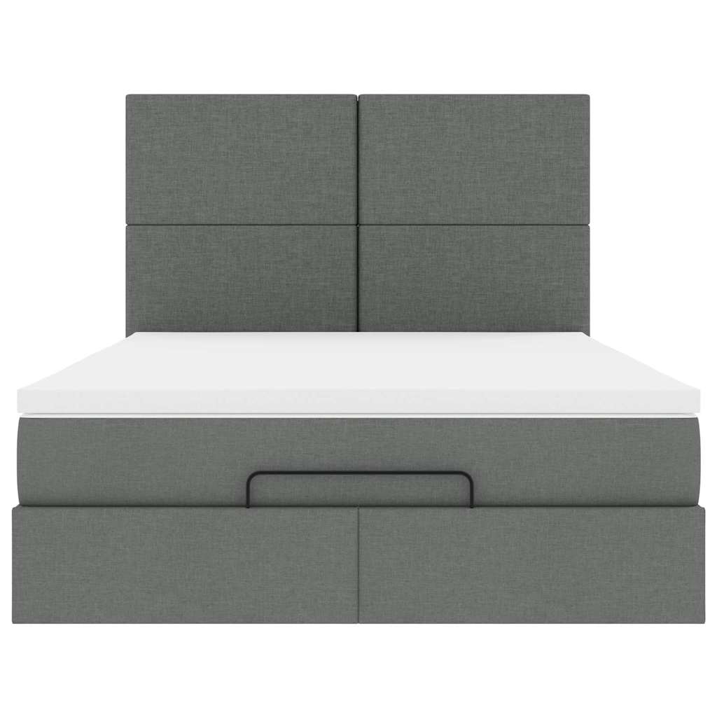 vidaXL Struttura Letto Pouf con Materasso 140x200 cm in Tessuto