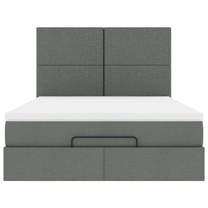 vidaXL Struttura Letto Pouf con Materasso 140x200 cm in Tessuto