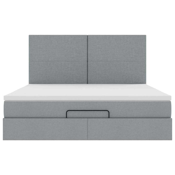 vidaXL Struttura Letto Pouf con Materasso 160x200 cm in Tessuto
