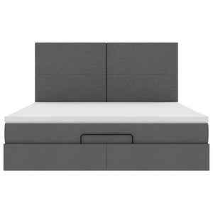 vidaXL Struttura Letto Pouf con Materasso 160x200 cm in Tessuto