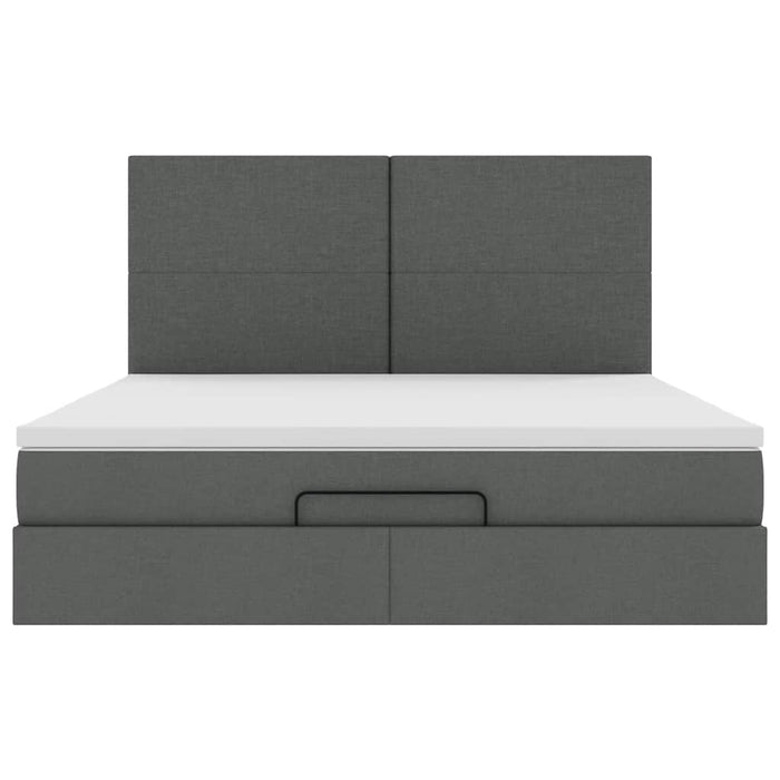 vidaXL Struttura Letto Pouf con Materasso 160x200 cm in Tessuto