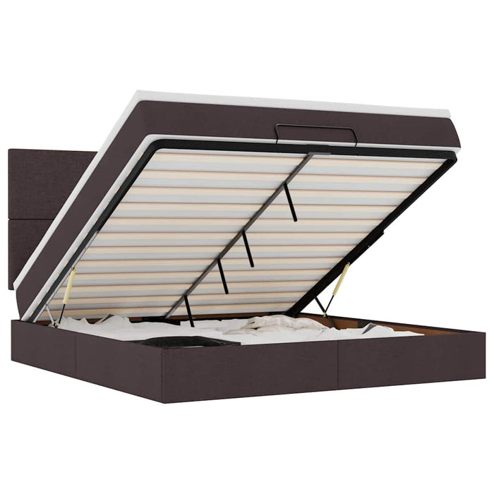 vidaXL Struttura Letto Pouf con Materasso 160x200 cm in Tessuto