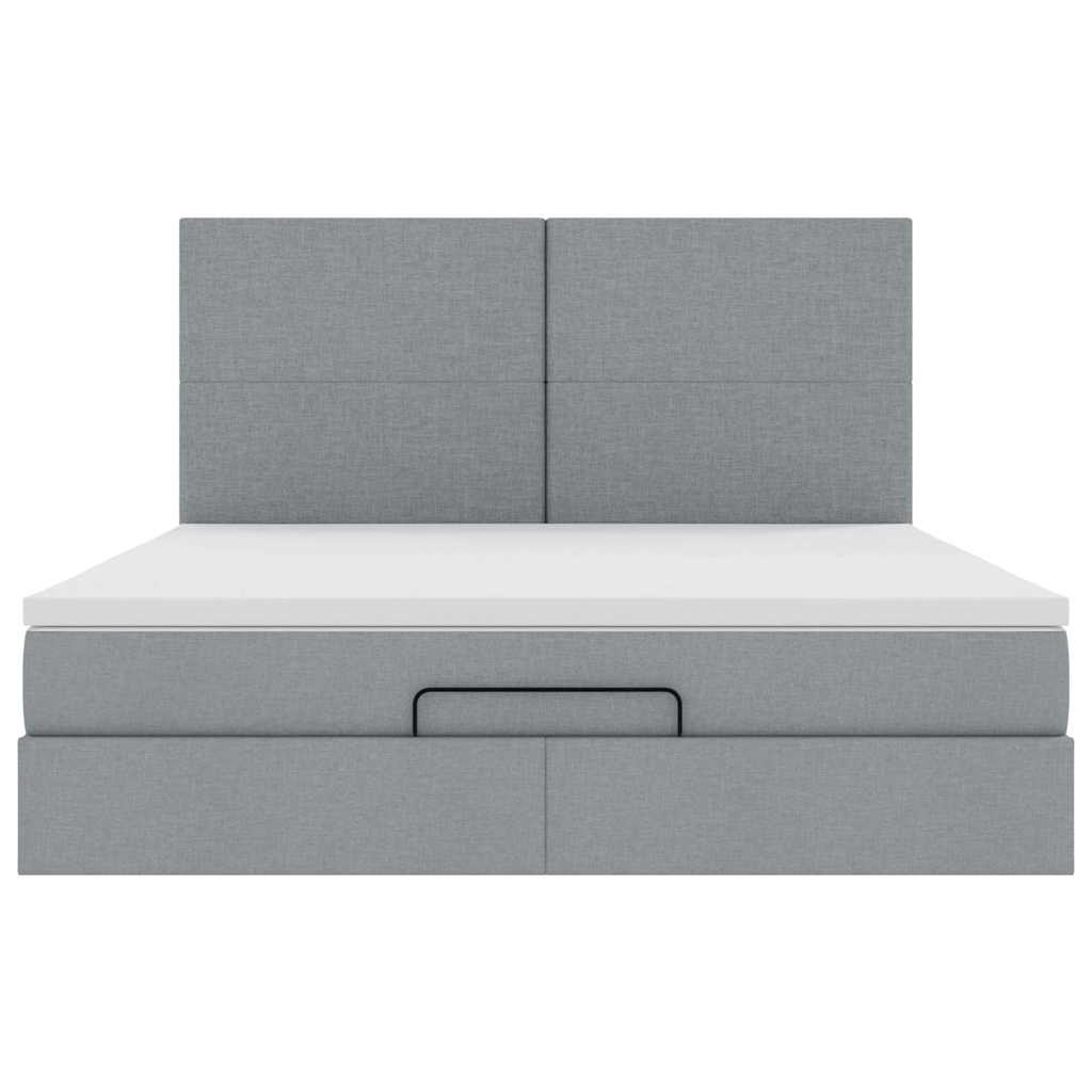 vidaXL Struttura Letto Pouf con Materasso 180x200 cm in Tessuto