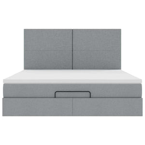vidaXL Struttura Letto Pouf con Materasso 180x200 cm in Tessuto