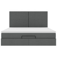 vidaXL Struttura Letto Pouf con Materasso 180x200 cm in Tessuto