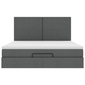 vidaXL Struttura Letto Pouf con Materasso 180x200 cm in Tessuto