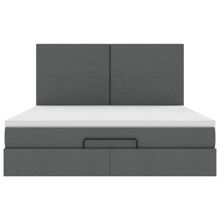 vidaXL Struttura Letto Pouf con Materasso 180x200 cm in Tessuto