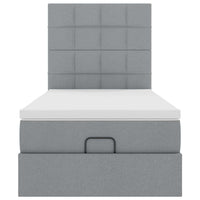vidaXL Pouf Letto con Materasso e LED Grigio Chiaro 80x200cm Tessuto