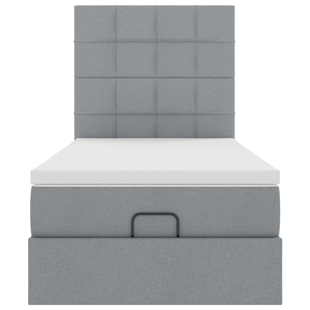 vidaXL Struttura Letto Pouf con Materasso 100x200 cm in Tessuto