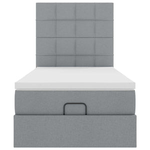 vidaXL Struttura Letto Pouf con Materasso 100x200 cm in Tessuto