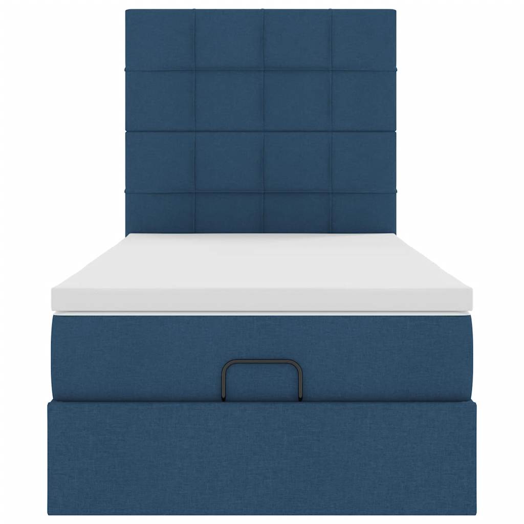 vidaXL Pouf Letto con Materasso e LED Blu 100x200 cm in Tessuto