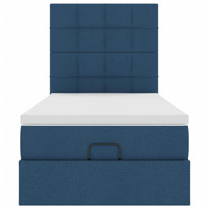 vidaXL Pouf Letto con Materasso e LED Blu 100x200 cm in Tessuto