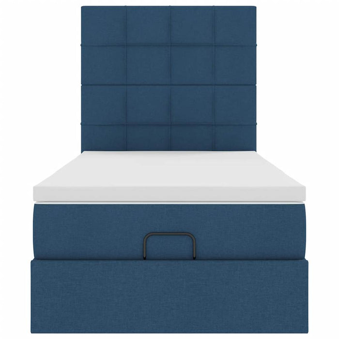 vidaXL Pouf Letto con Materasso e LED Blu 100x200 cm in Tessuto