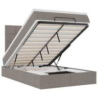 Struttura Letto Pouf con Materasso Tortora 120x190 cm Tessuto 3313993