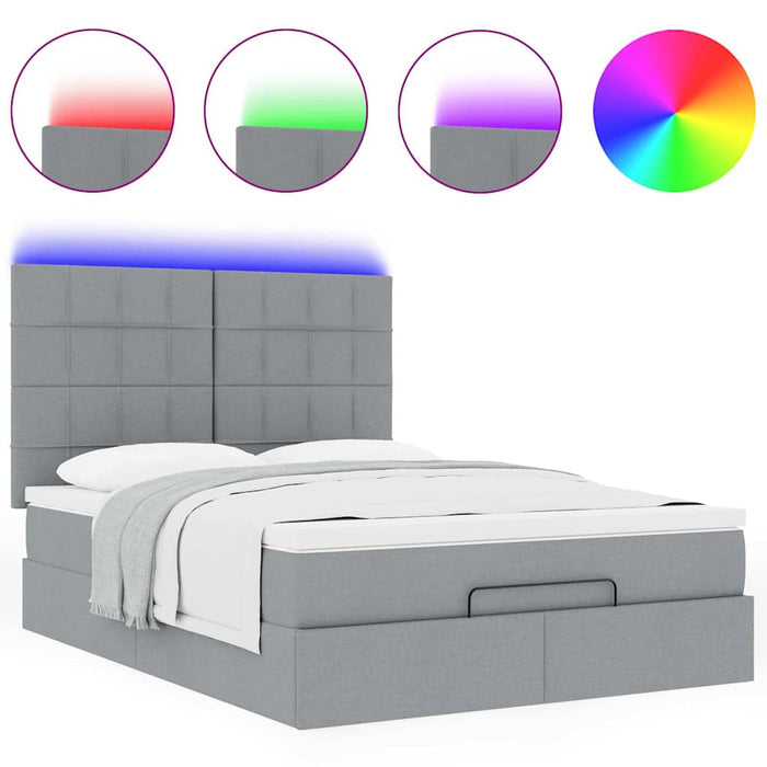 Struttura Letto Pouf con Materasso 140x200 cm in Tessuto 3314010