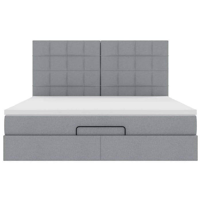 vidaXL Struttura Letto Pouf con Materasso 160x200 cm in Tessuto