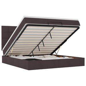 Struttura Letto Pouf con Materasso 160x200 cm in Tessuto 3314020