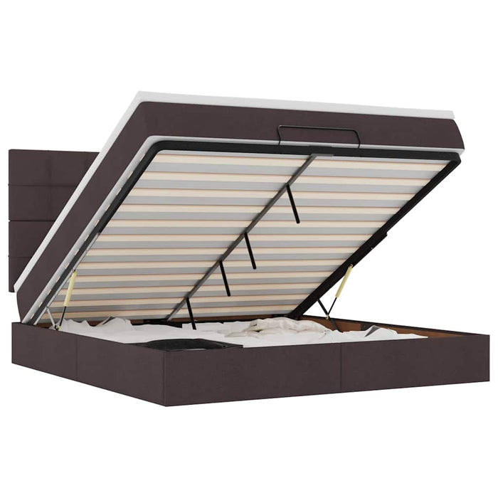 Struttura Letto Pouf con Materasso 160x200 cm in Tessuto 3314020