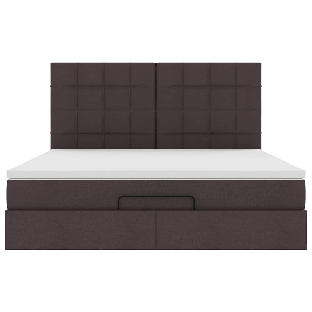 Struttura Letto Pouf con Materasso 160x200 cm in Tessuto 3314020