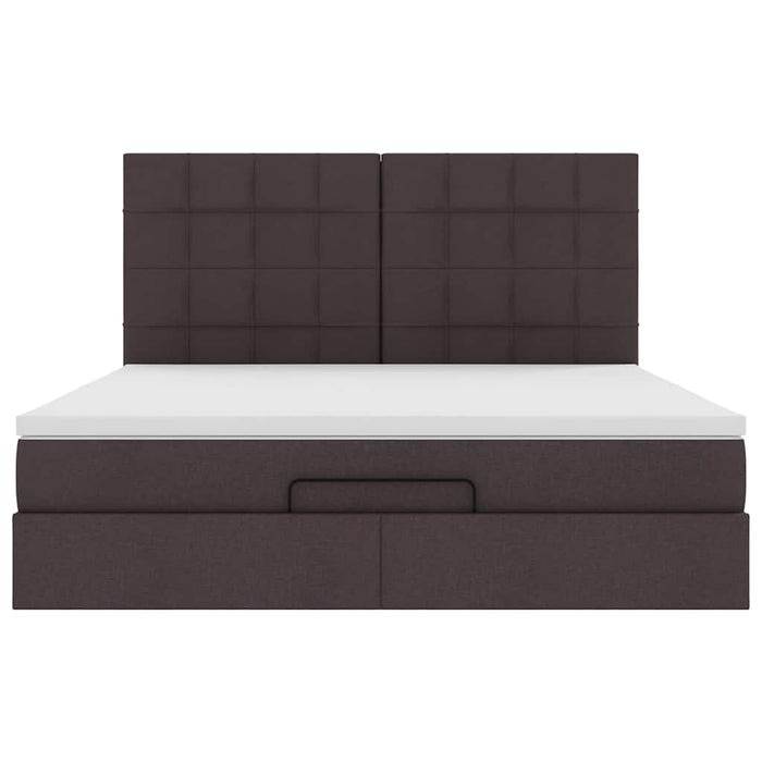 Struttura Letto Pouf con Materasso 160x200 cm in Tessuto 3314020