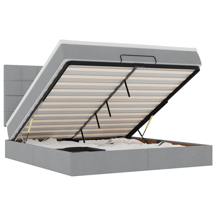 Struttura Letto Pouf con Materasso 180x200 cm in Tessuto 3314024