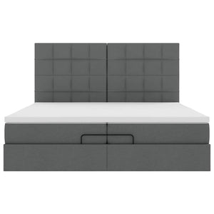 Struttura Letto Pouf con Materassi 200x200 cm in Tessuto