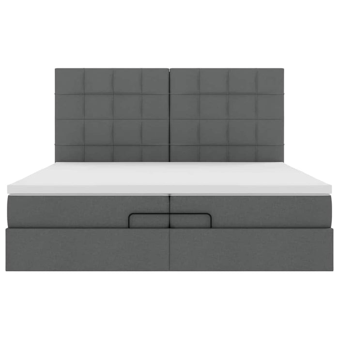 Struttura Letto Pouf con Materassi 200x200 cm in Tessuto