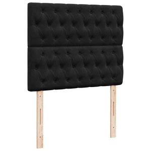 vidaXL Struttura Letto Pouf con Materasso Nero 120x190 cm in Tessuto