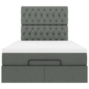 vidaXL Struttura Letto Pouf con Materasso 120x200 cm in Tessuto