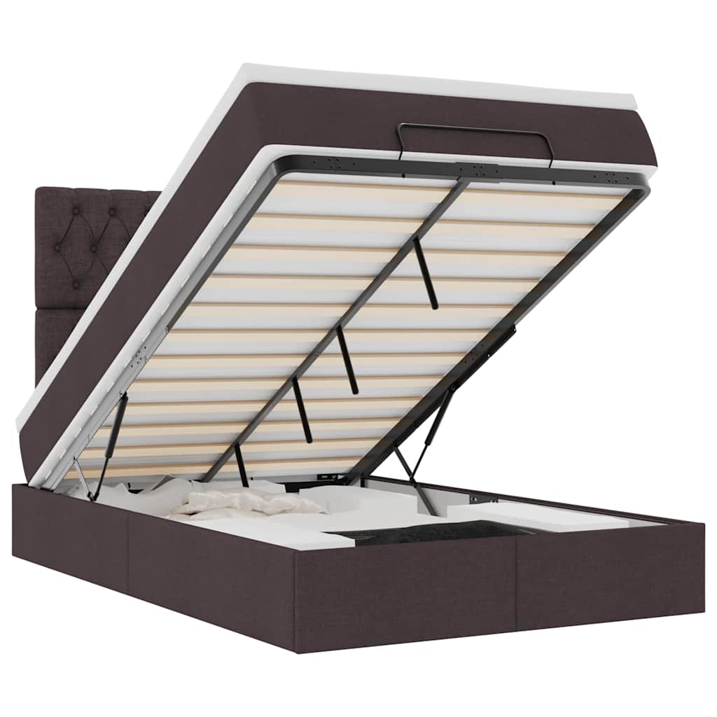 vidaXL Struttura Letto Pouf con Materasso 120x200 cm in Tessuto