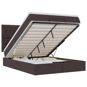 vidaXL Struttura Letto Pouf con Materasso 140x190 cm in Tessuto