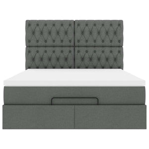 vidaXL Struttura Letto Pouf con Materasso 140x200 cm in Tessuto