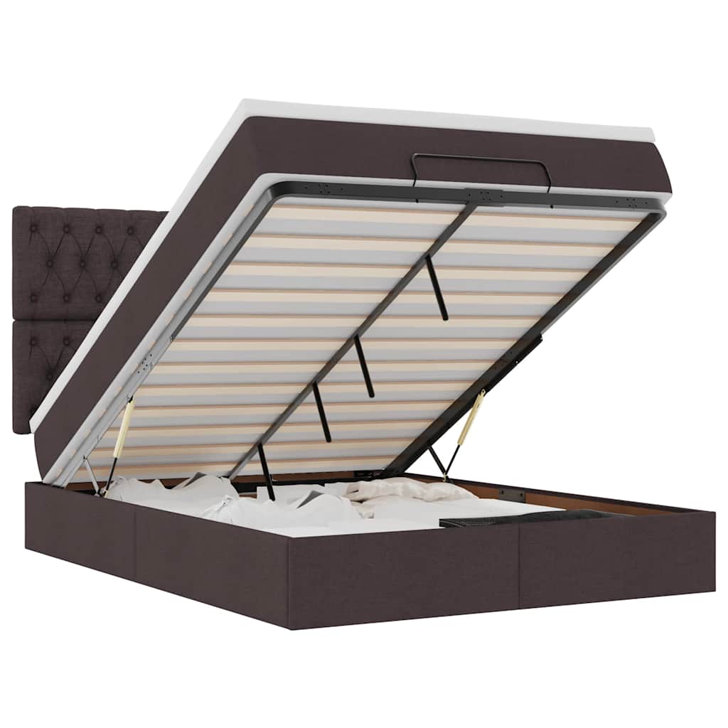 vidaXL Struttura Letto Pouf con Materasso 140x200 cm in Tessuto