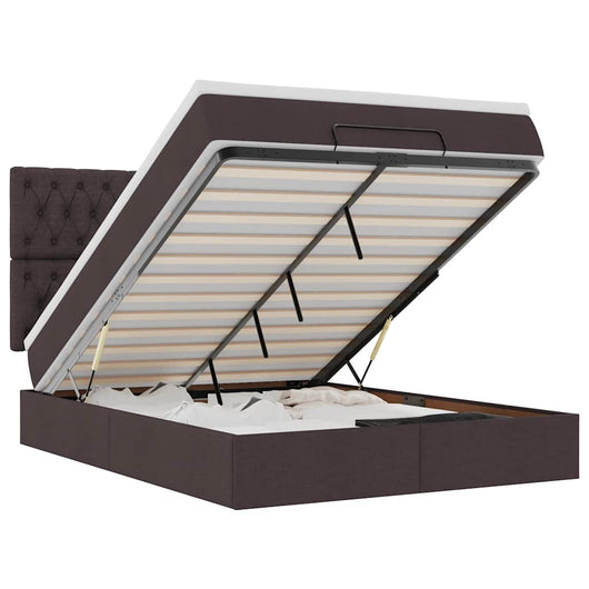 vidaXL Struttura Letto Pouf con Materasso 140x200 cm in Tessuto