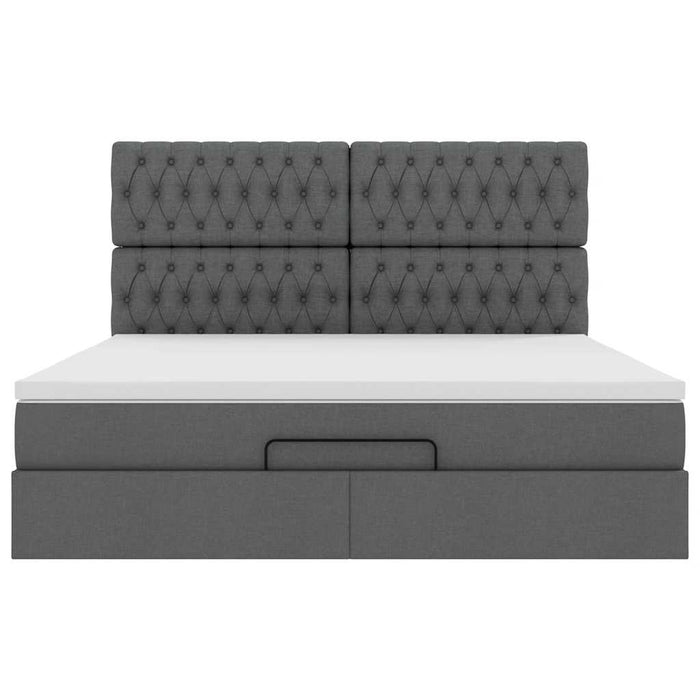 Struttura Letto Pouf con Materasso 160x200 cm in Tessuto