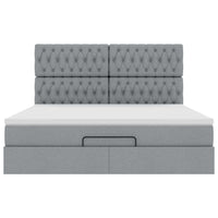 vidaXL Struttura Letto Pouf con Materasso 180x200 cm in Tessuto