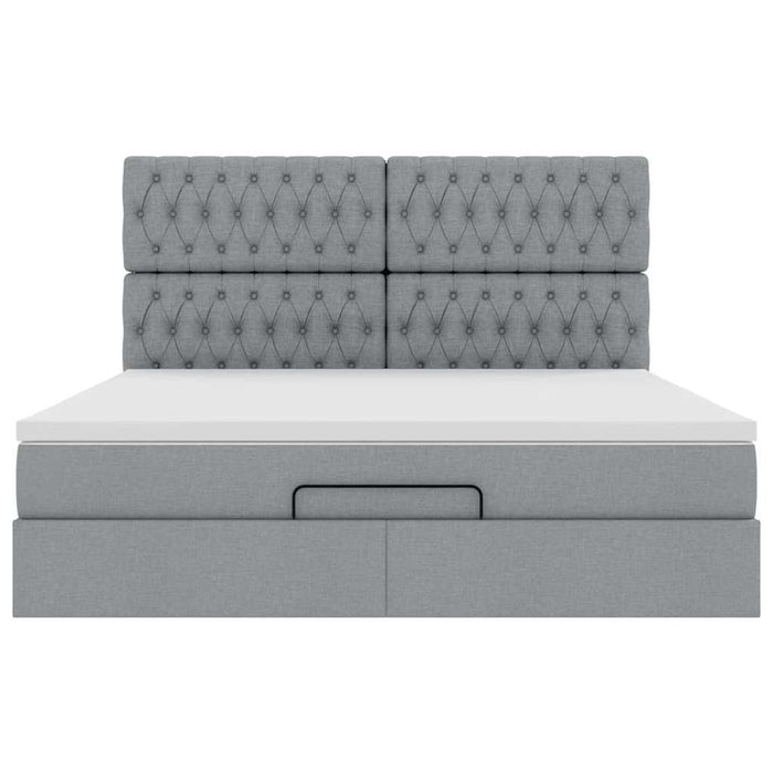 vidaXL Struttura Letto Pouf con Materasso 180x200 cm in Tessuto