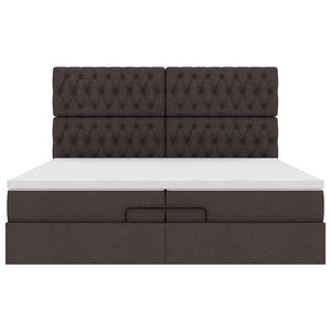 Struttura Letto Pouf con Materassi 200x200 cm in Tessuto