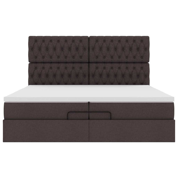 Struttura Letto Pouf con Materassi 200x200 cm in Tessuto