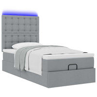 vidaXL Pouf Letto con Materasso e LED Grigio Chiaro 80x200cm Tessuto