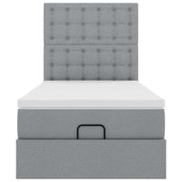 vidaXL Pouf Letto con Materasso e LED Grigio Chiaro 80x200cm Tessuto