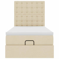 vidaXL Struttura Letto Pouf con Materasso Crema 100x200 cm in Tessuto