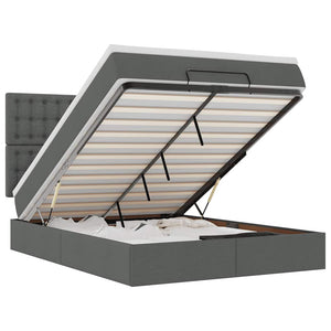 vidaXL Struttura Letto Pouf con Materasso 140x190 cm in Tessuto