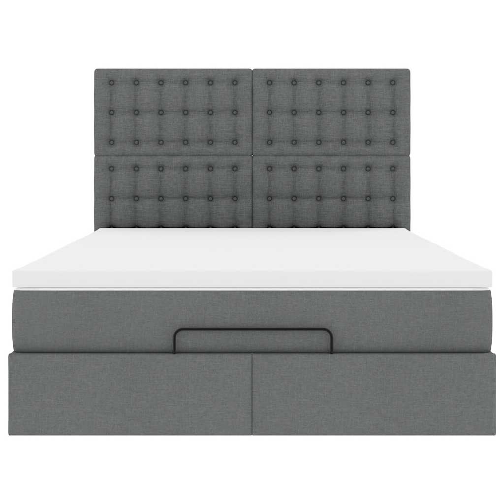 vidaXL Struttura Letto Pouf con Materasso 140x190 cm in Tessuto